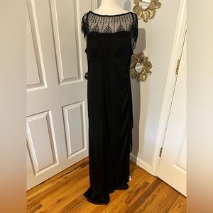 Gorgeous Black Gown Beaded Collar and Sleeve